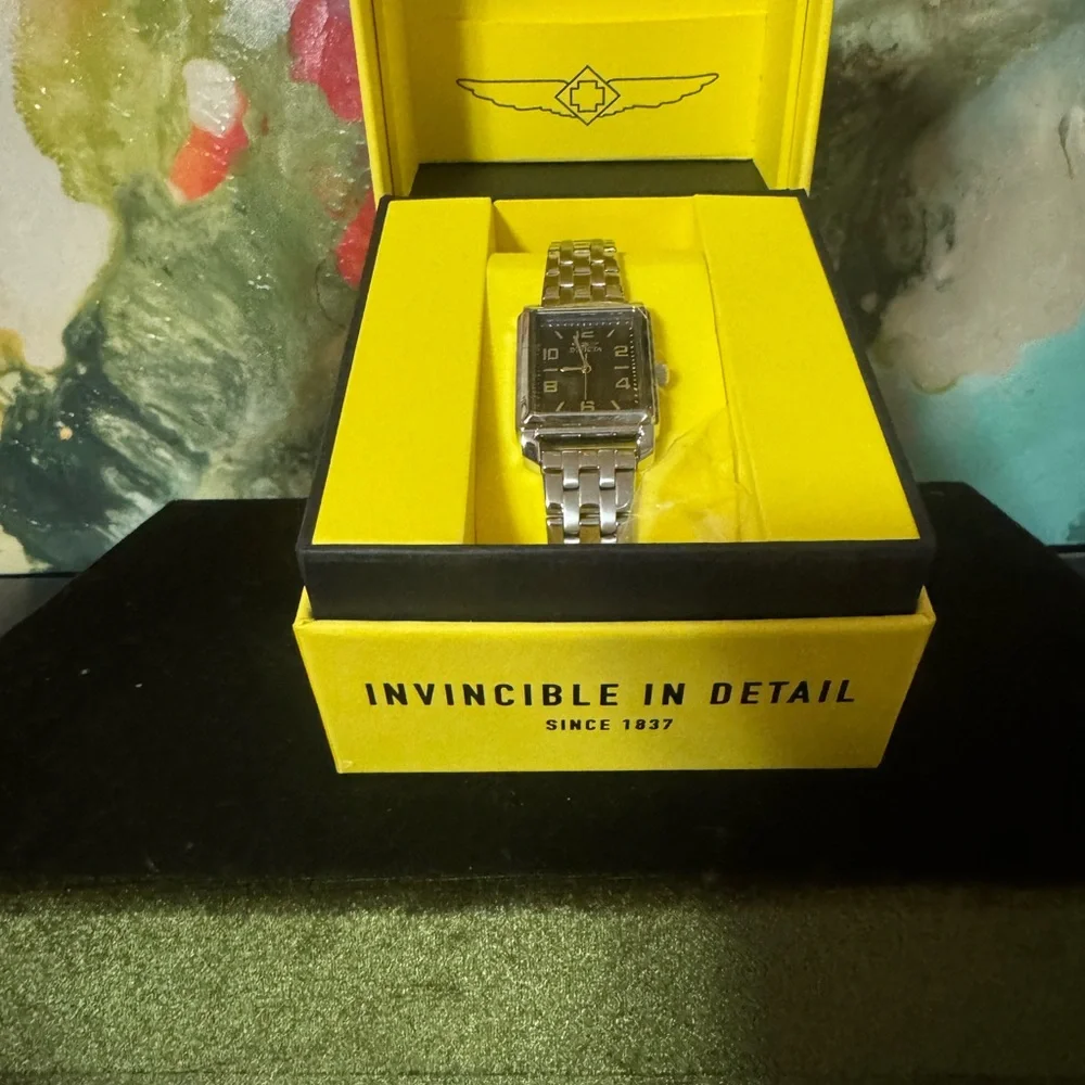 Invicta Silver Watch with Black Dial